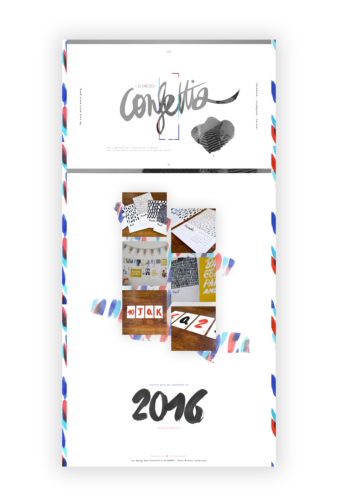 Website Webdesign le gang confettis gang motif