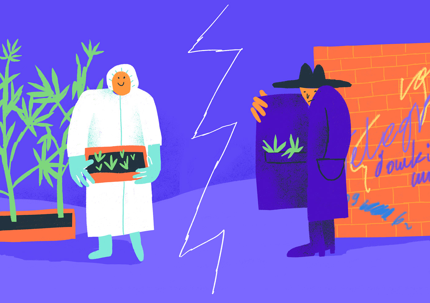 Character cannabis medical cannabis Health Character design  digital illustration Editorial Illustration