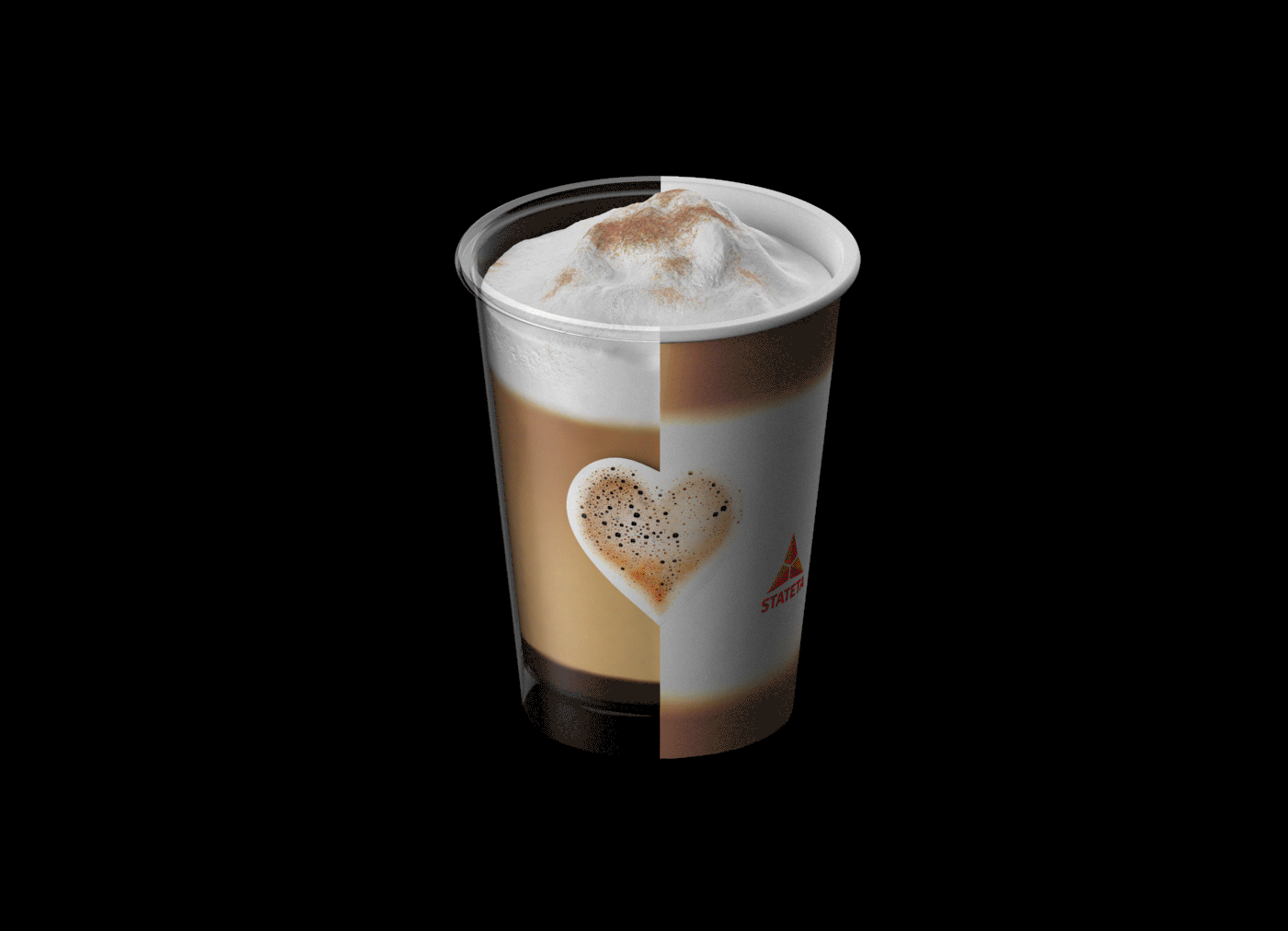 coffee cups to go coffee 3d cups coffee poster Coffee Typography 3D coffee split cups Latte Design macha render espresso mug