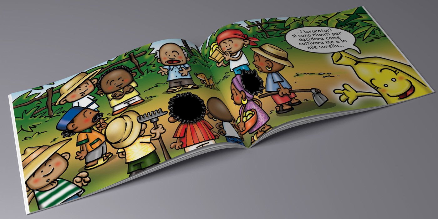 Character design  Cartooning  ILLUSTRATION  comics awareness raising fair trade Education