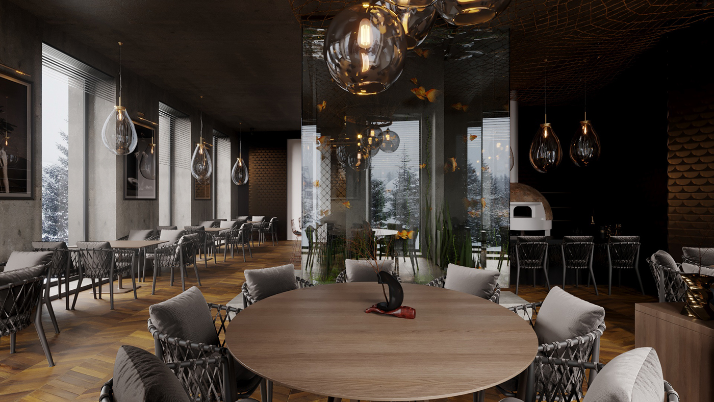 design bistro restaurant design interior furniture gold B&B miniforms edison BOMMA