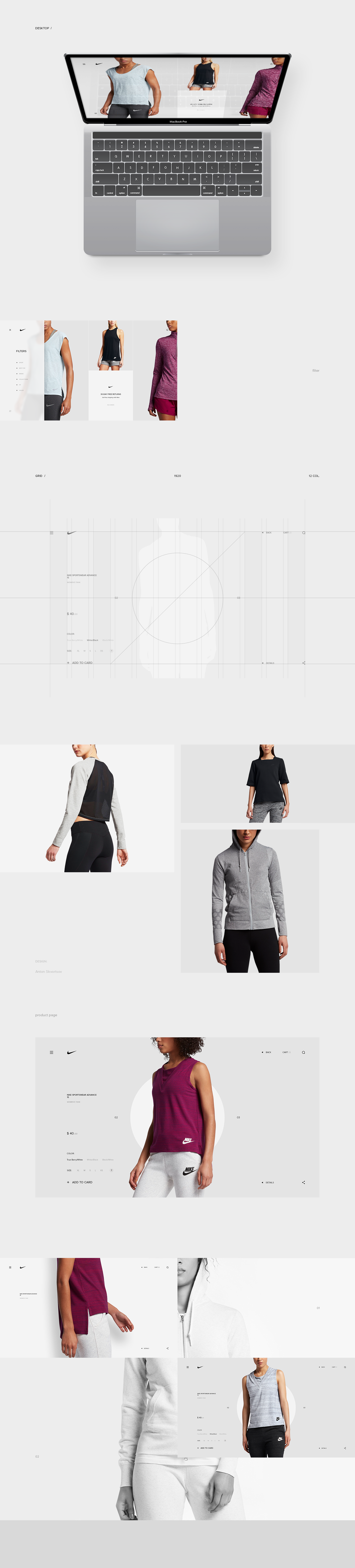 Web UI ux grid Nike store animation  Layout interaction Webdesign