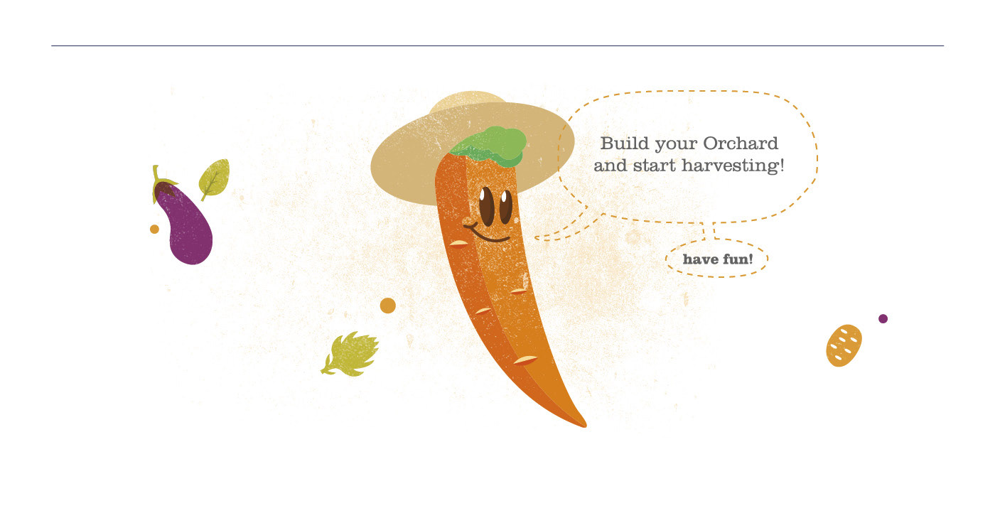carrot illustration for organic farming brochure