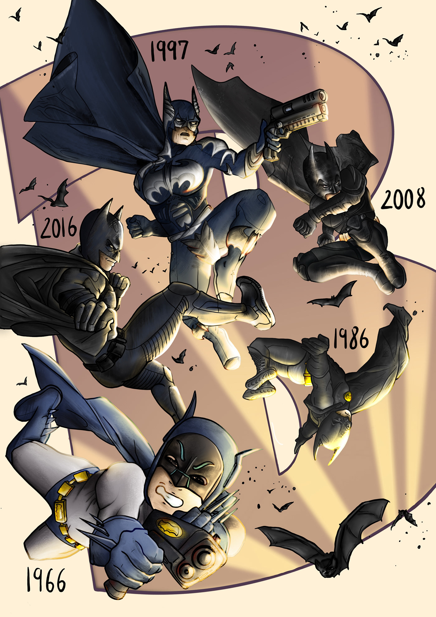 batman cartoon Character design  comic dc digital illustration Drawing  Procreate sketch SuperHero