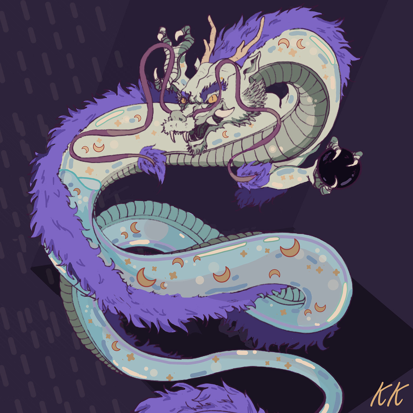 art Character dragon edo ILLUSTRATION  japanese rain wacom