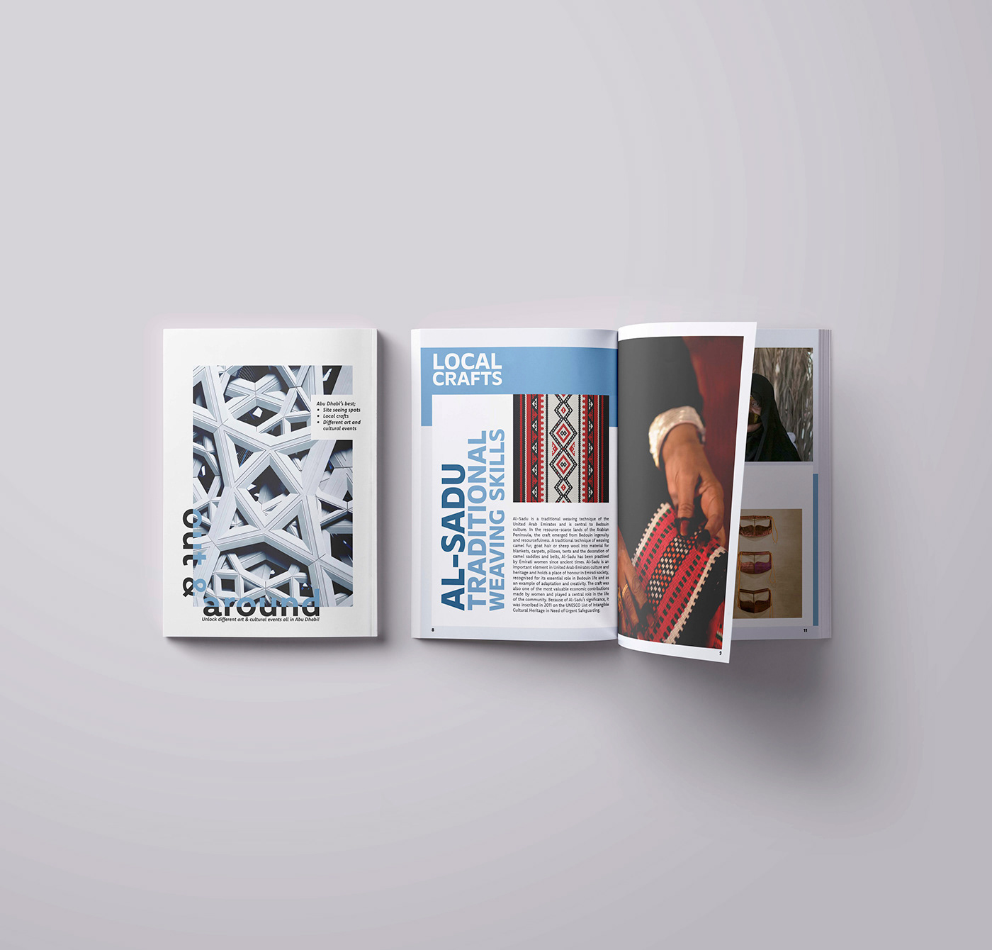 publication design typography   graphic design  magazine Abu Dhabi design university project Cultural Agenda publication spread design United Arab Emirates