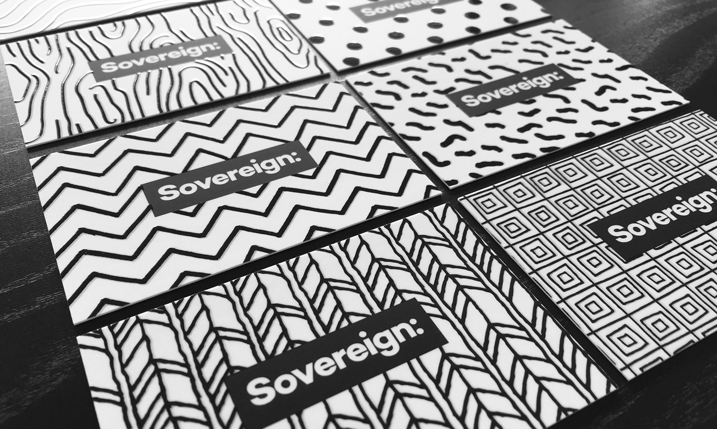 brand identity logo visual identity Sovereign creative studio agency print pattern Hipster trendy Business Cards Stationery design
