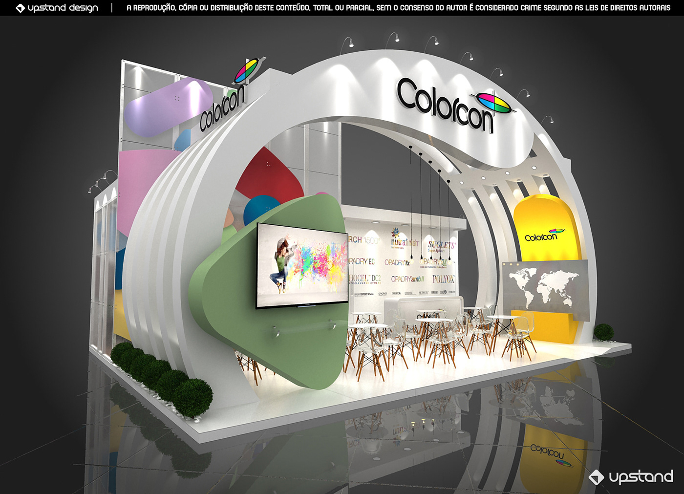 colorcon Stand exhibit booth set design  3D Feiras eventos Event