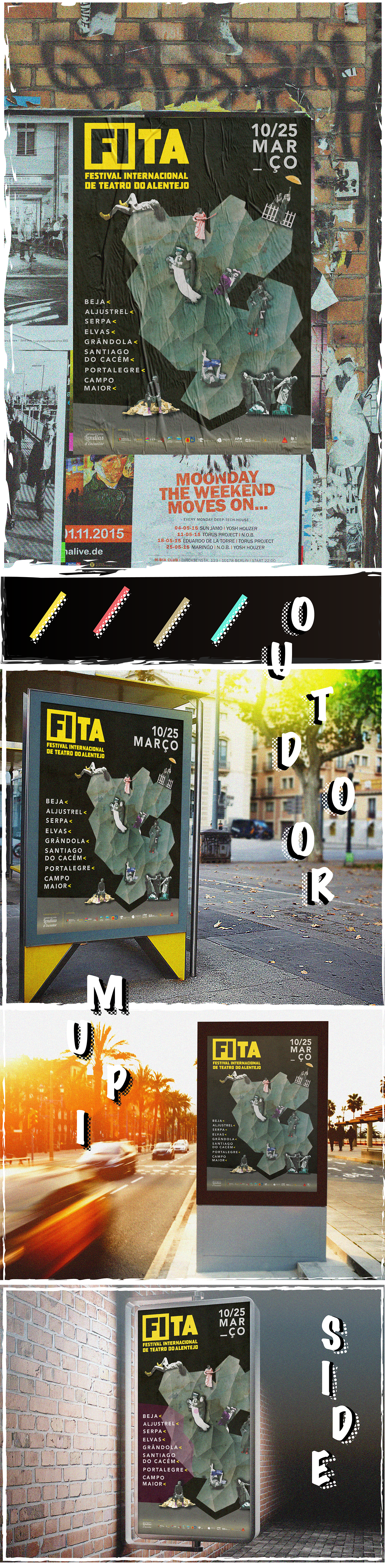 Theatre poster design photomanipulation ILLUSTRATION  billboard Outdoor mupi Invitation Card digital invitation