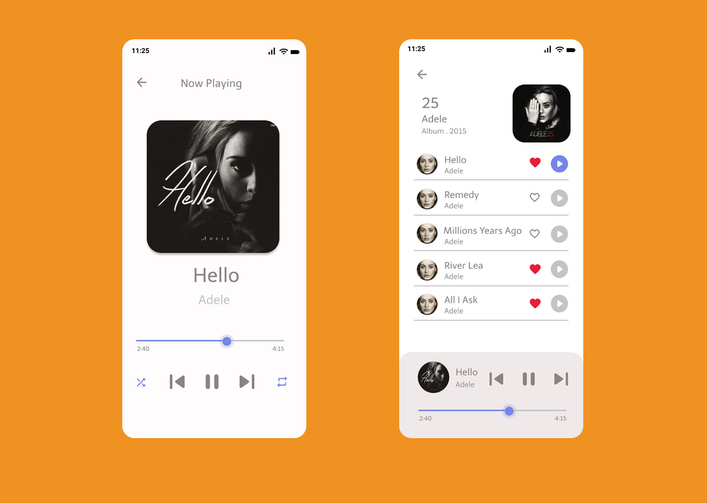 Figma Interface mobile Mobile app music Music Player ui design UI/UX user experience ux