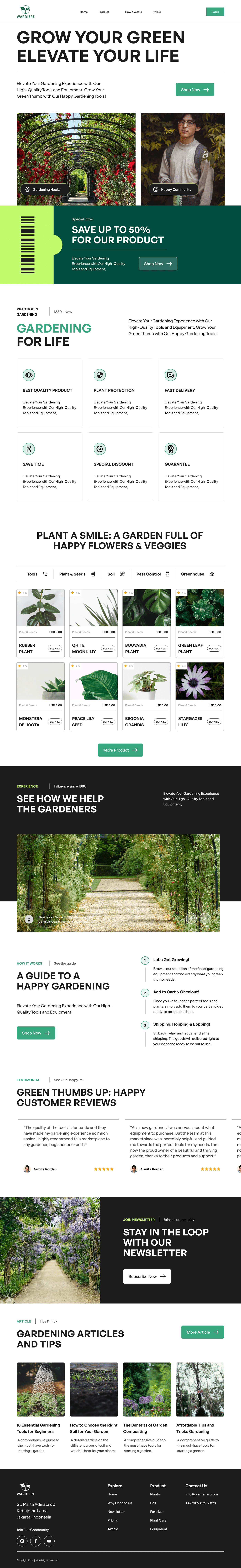 Figma Gardening Website ui design UI/UX user interface Web Design  Website Website Design
