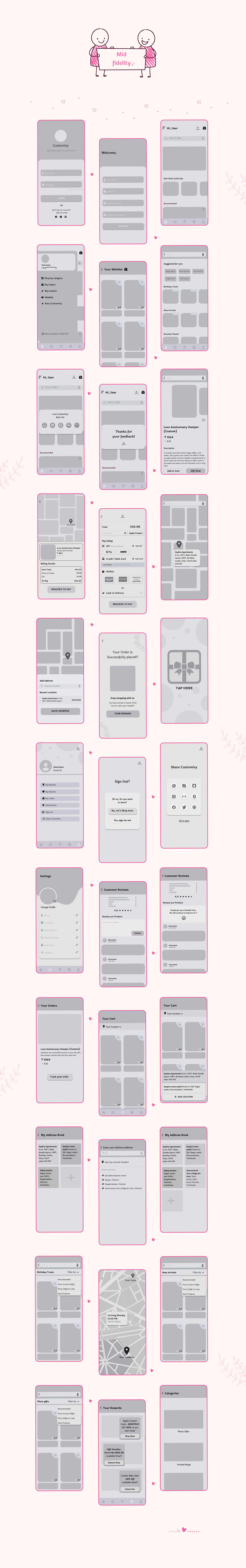 UX design UI gift app ui design ux uxui Mobile app Case Study user interface user experience