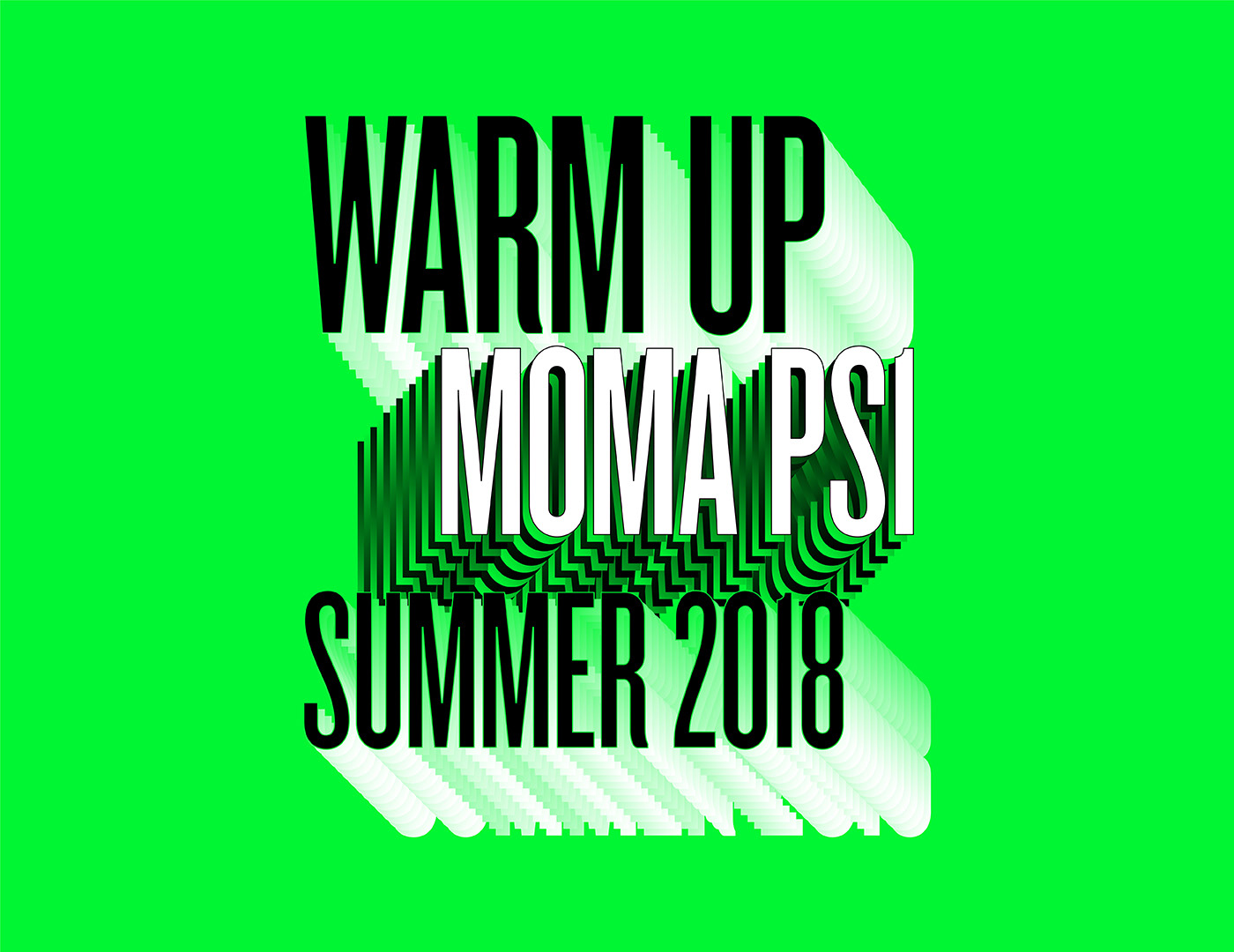 moma MoMa PS1 New York summer graphics typography   halftone Music Festival warm up poster