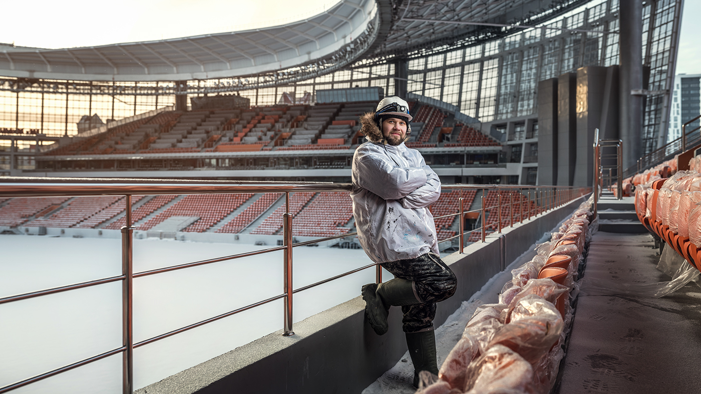 stadium kovalyukol portrait art painter FIFA geometry panorama