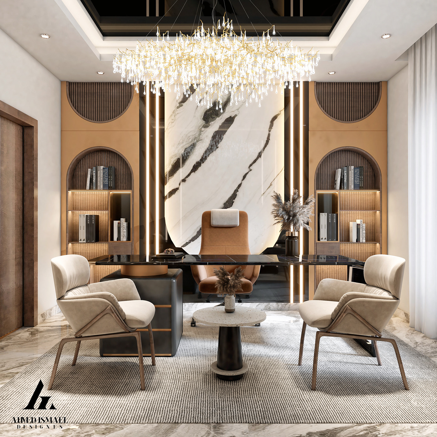 3ds max architecture design Interior interior design  luxury modern Office Render visualization