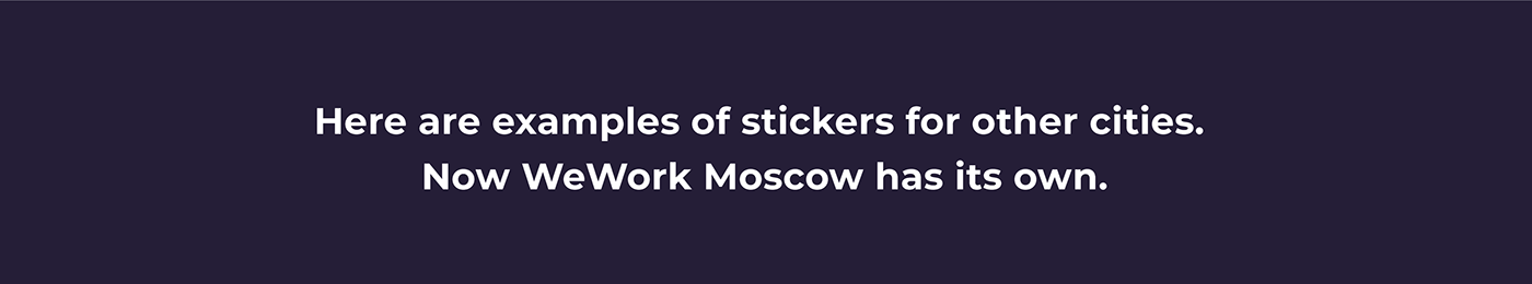 brand coworking design identity Moscow print Russia sticker stickers