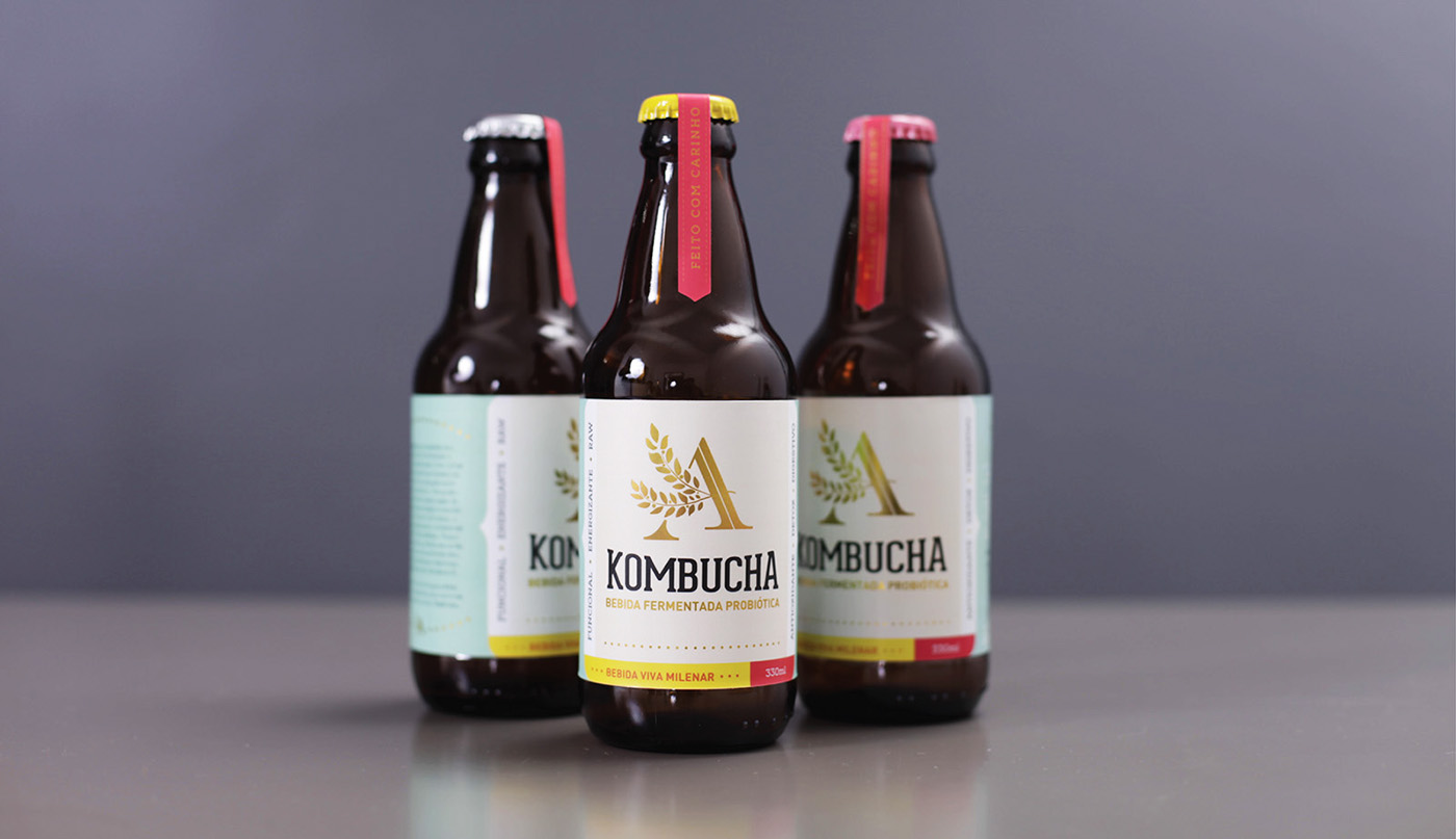 kombucha identity Pack Label bottle brand brewery package marks