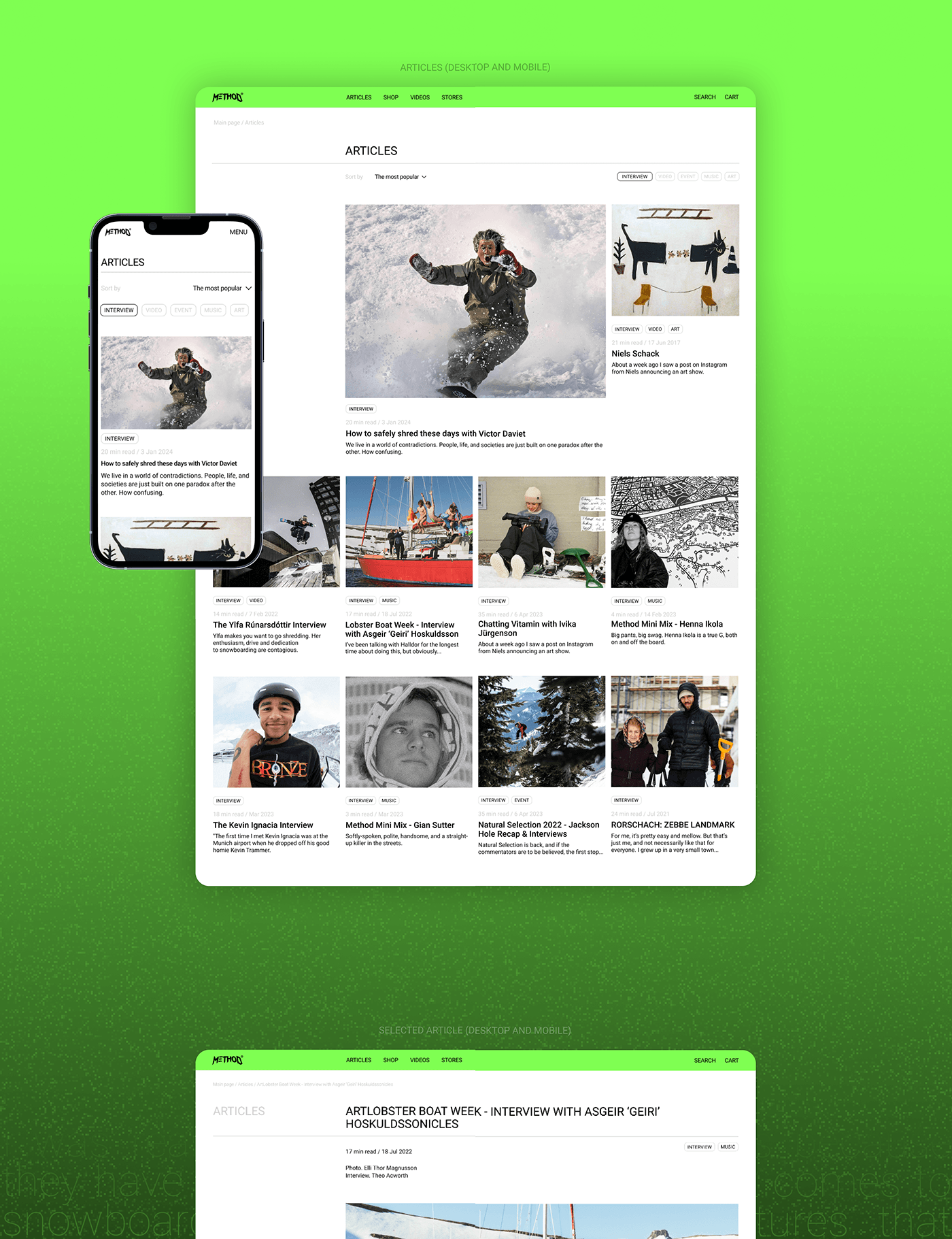 Web Design  ux/ui user interface Website typography   magazine Snowboarding shop