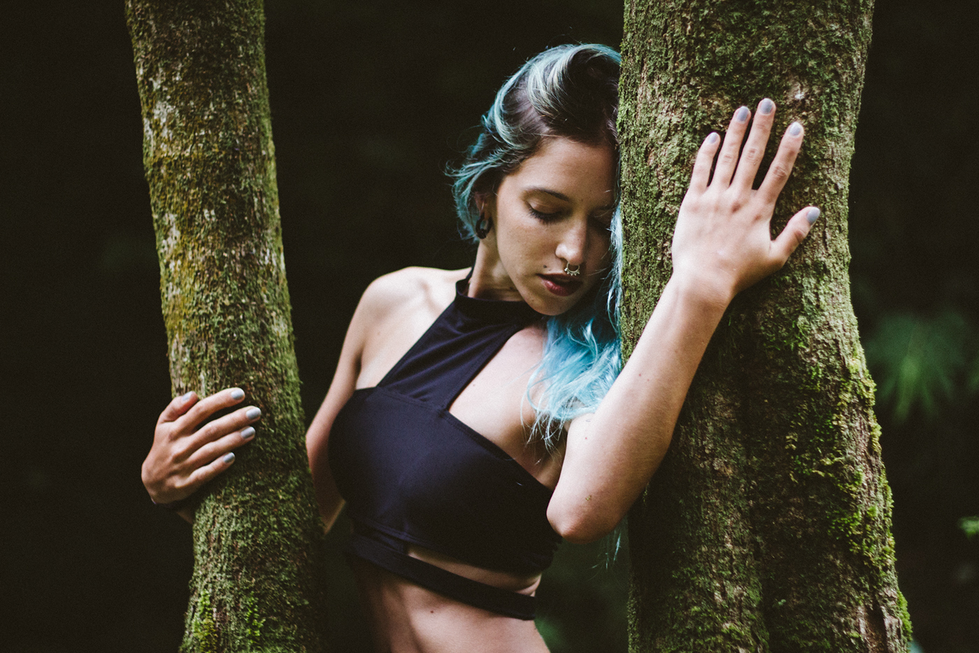 photoshoot female blue hair Azores Portugal light ink alternative Nature Beautiful