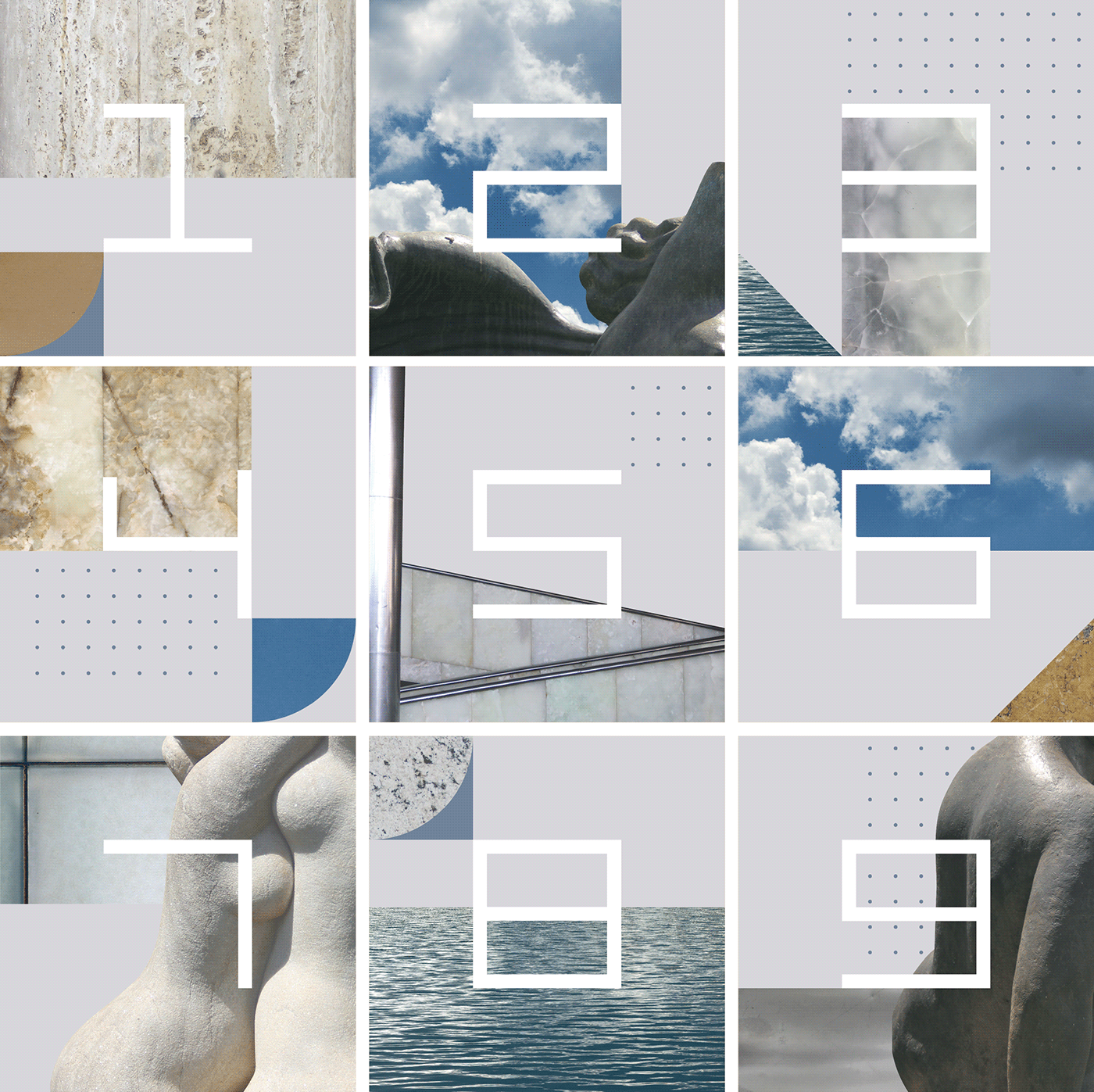 catalog contemporary Exhibition  modern modernism museum collage font free geometric