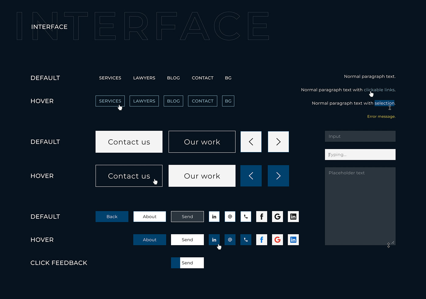 interface design landing law firm minimalist redesign ux/ui Website business lawyers