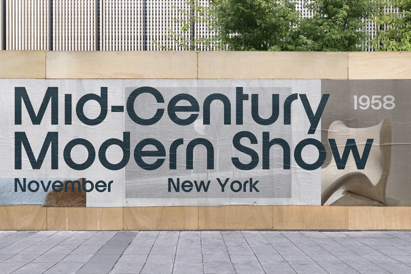 mid century modern font poster