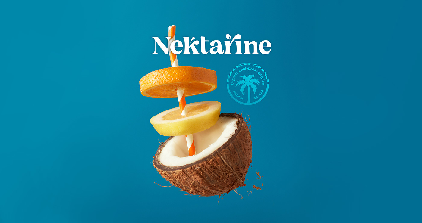 bar branding  juice logo Logo Design nectarine nektarine restaurant smoothie Tropical