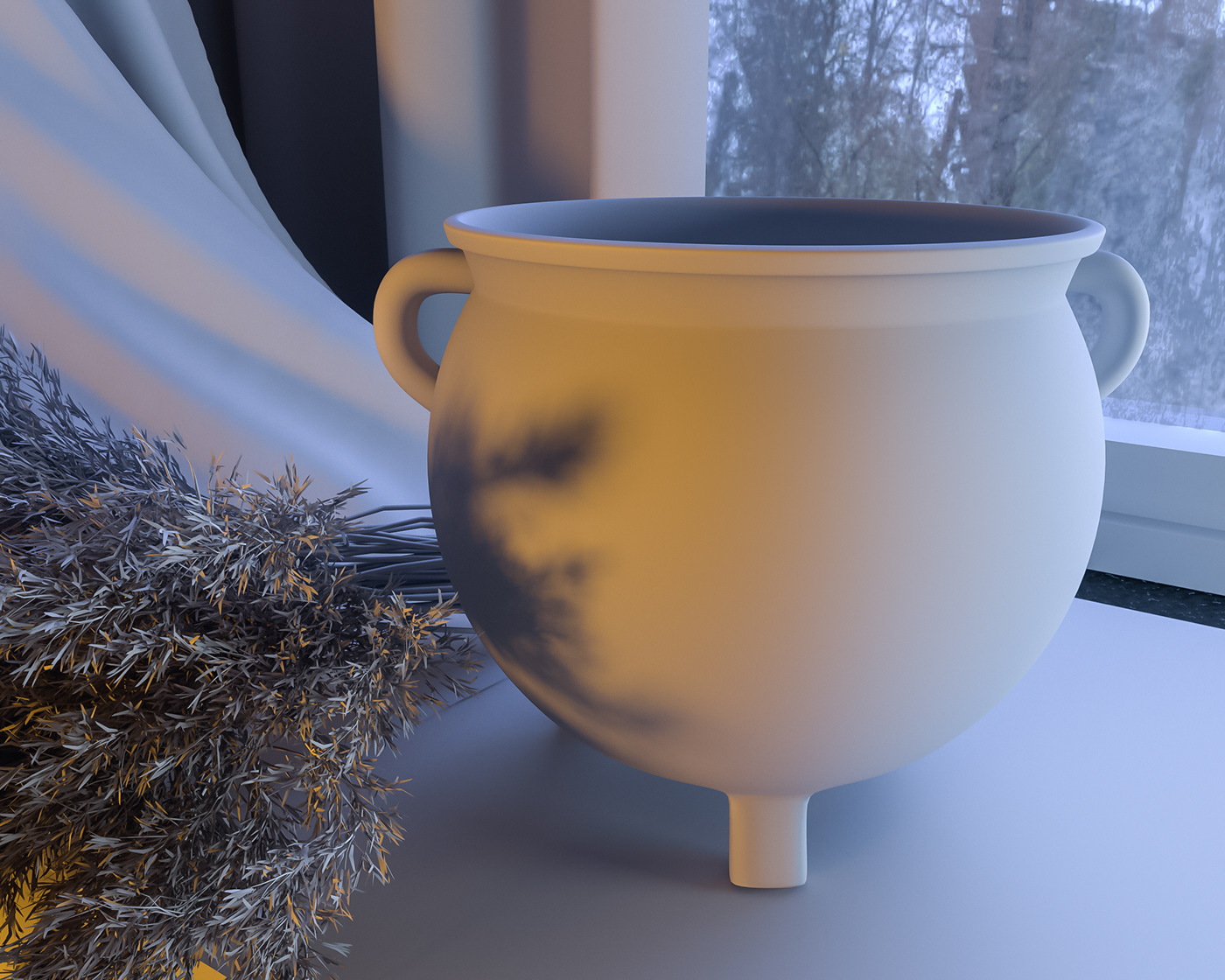 3D 3dsmax autumn CGI corona Magic   pot Render visualization witch