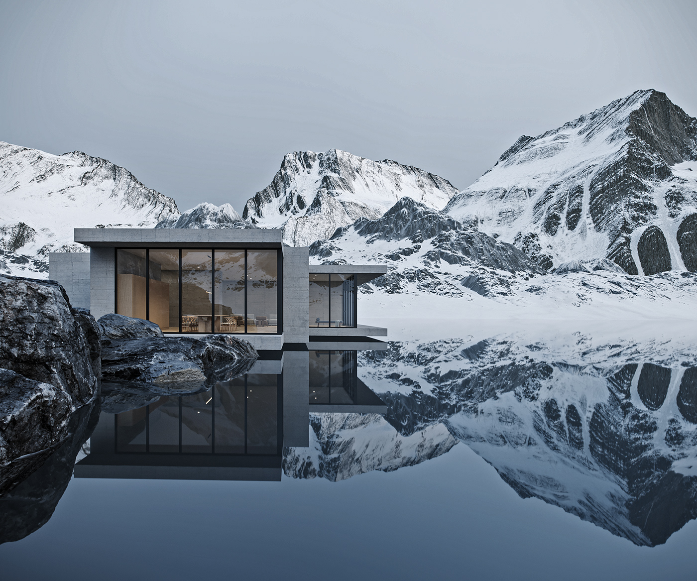 mountain Landscape Travel architecture modern visualization exterior Render 3ds max corona