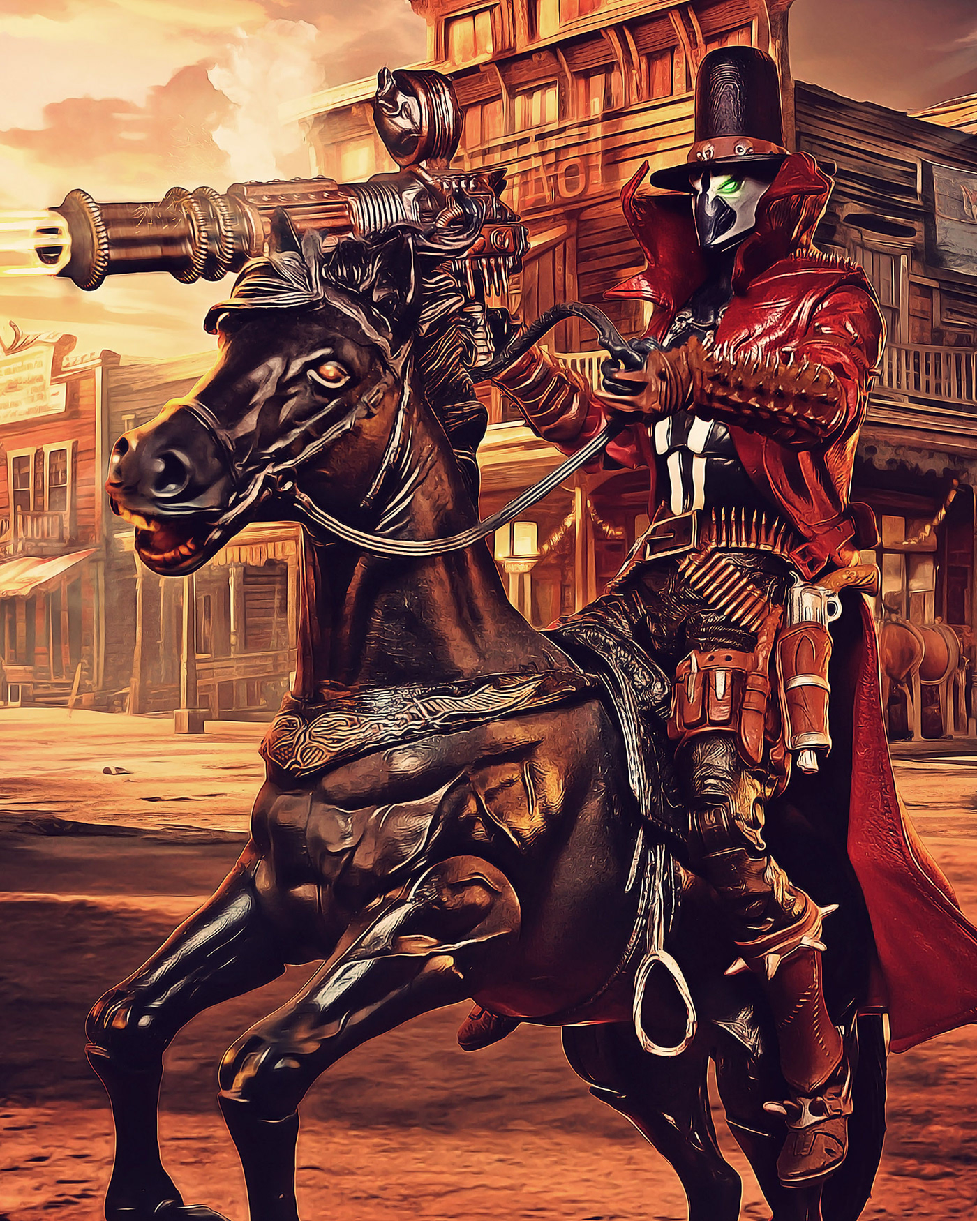 gunslinger spawn Digital Art  Character design  comic movieposter toyphotography toys western todd mcfarlane