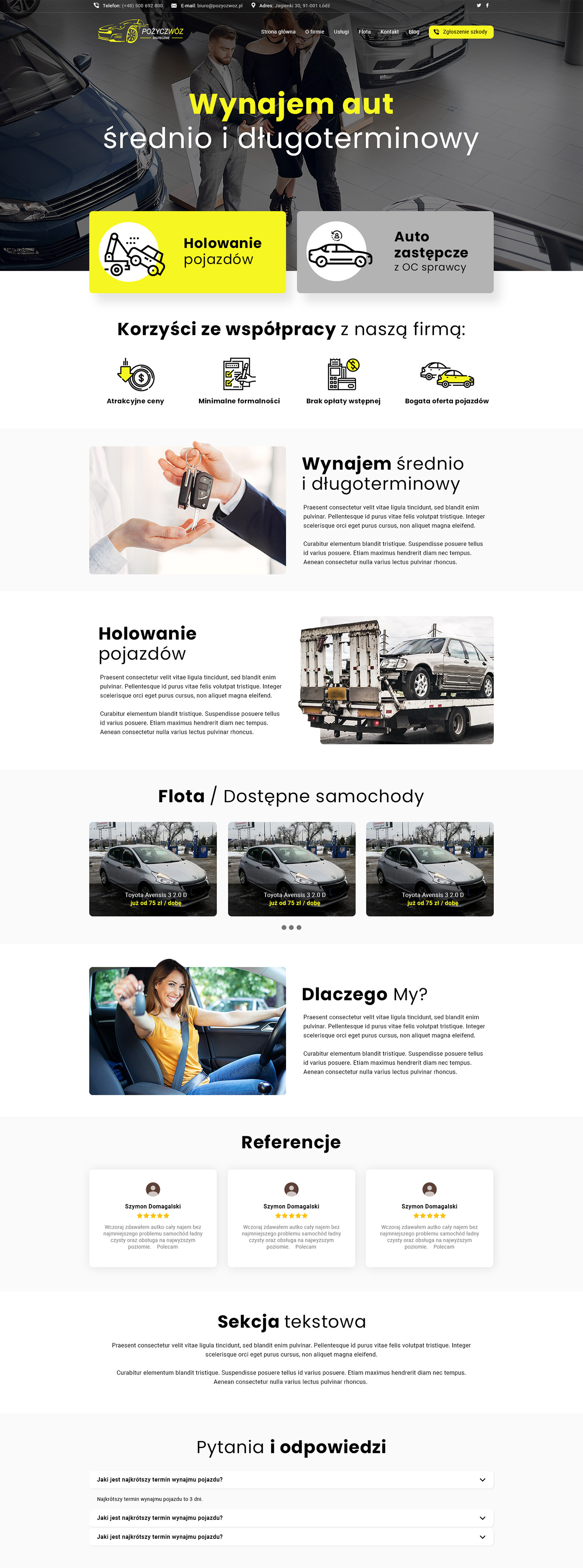 Car rental design Web Web Design  Webdesign Website