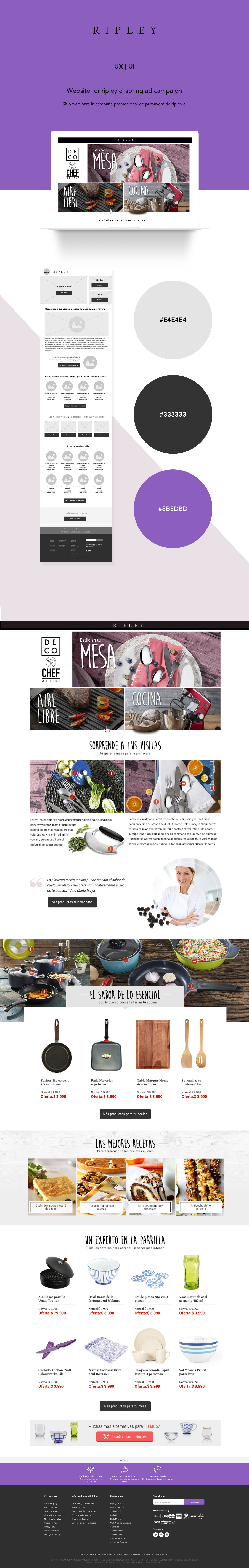 chef design Ecommerce site UI Usability user experience ux Website wireframes