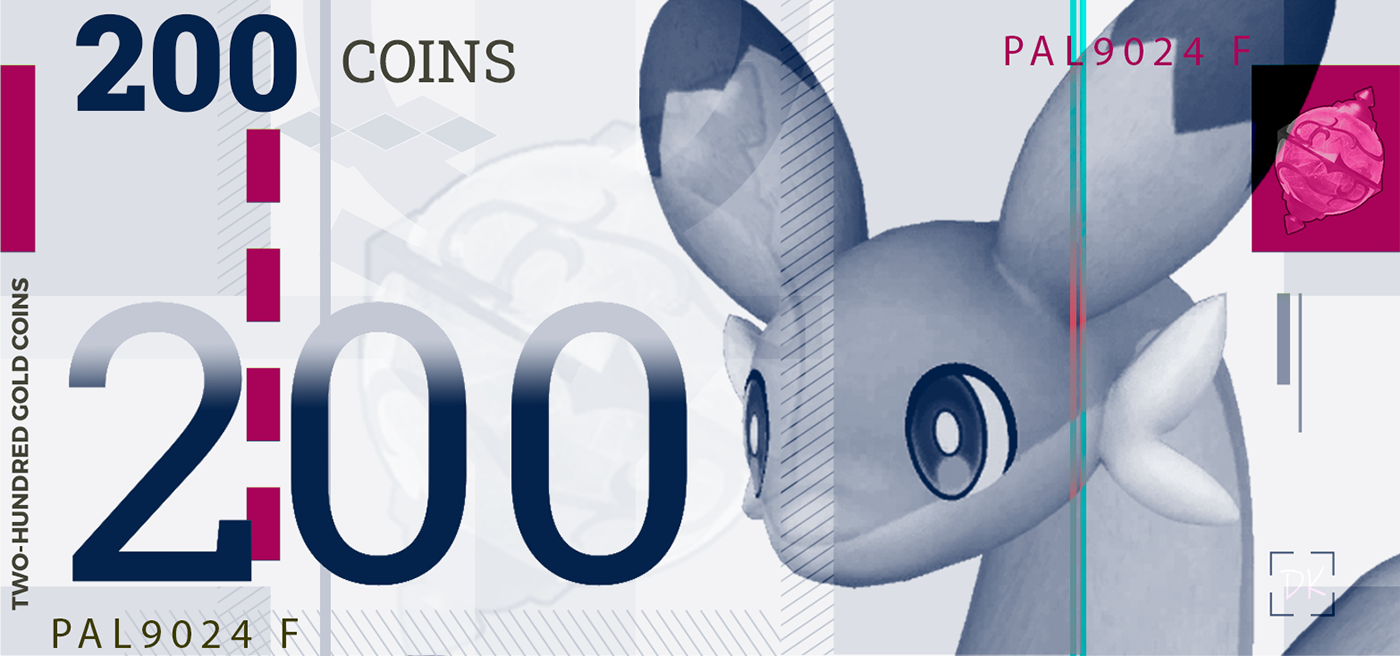 PalWorld money currency design Pokemon arte photoshop Illustrator ILLUSTRATION  gattina