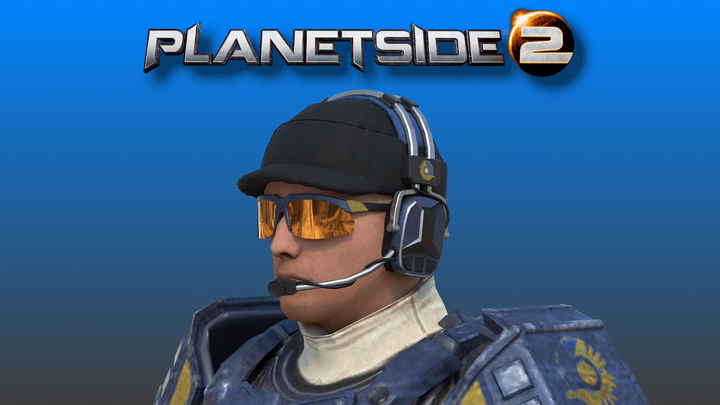3D model asset beanie blender game design  Gaming glasses headset planetside Style