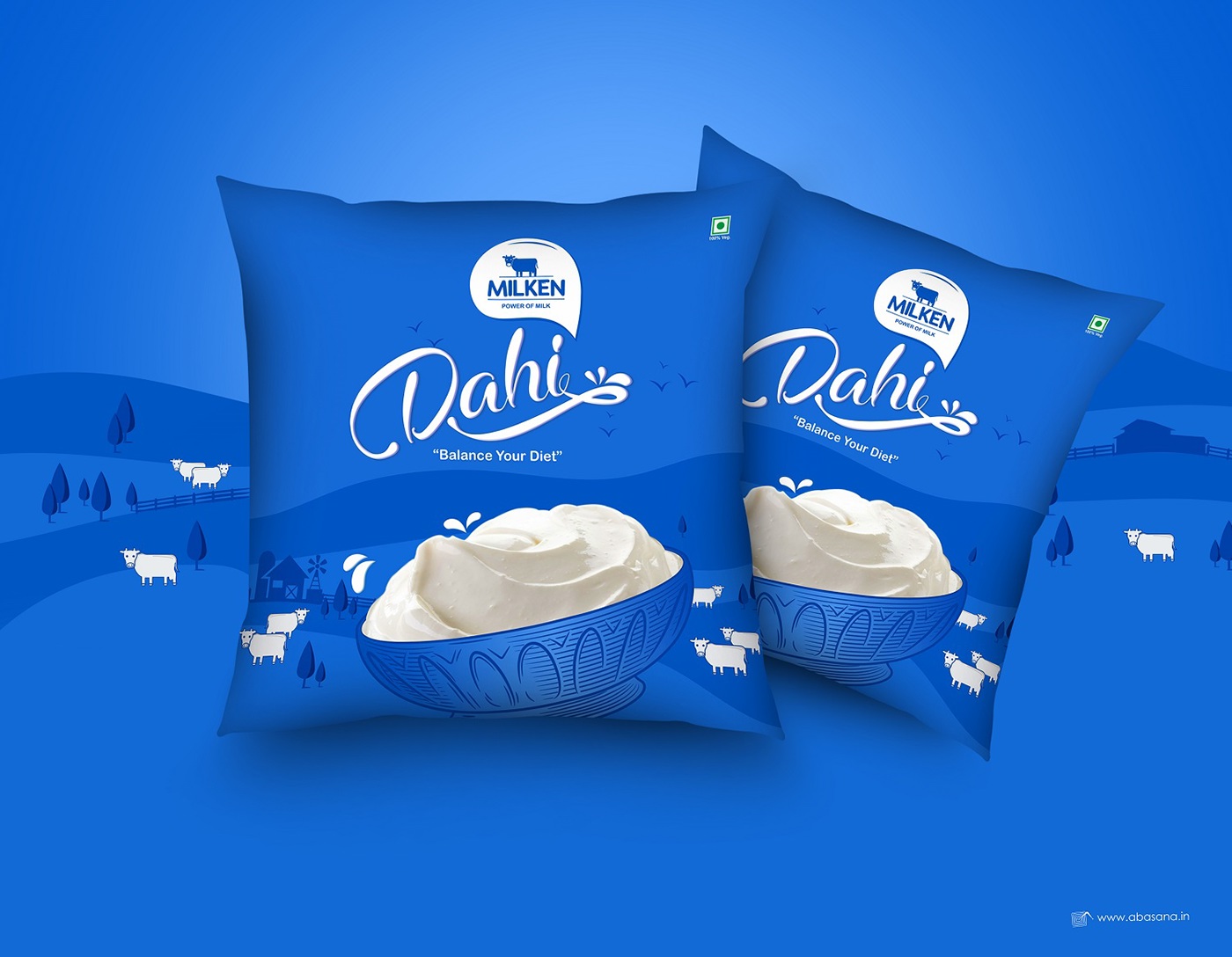dahi Packaging dairy products milk products curd dairy and foods ahmedabad gujarat Abasana Advertising ad agency