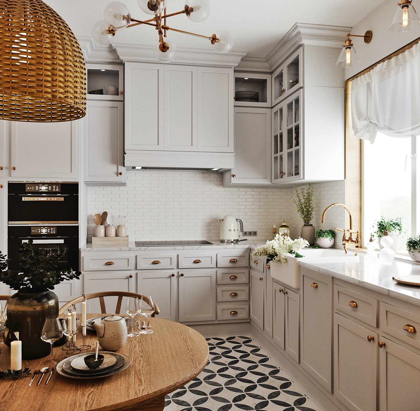 interior design  scandi kitchen Scandinavian Visualization kitchen