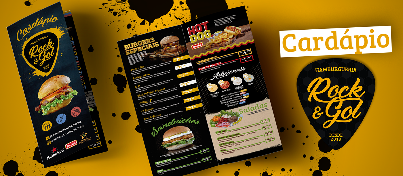 cardápio menu hamburgueria Food  impresso design diagramação burger lanches restaurante