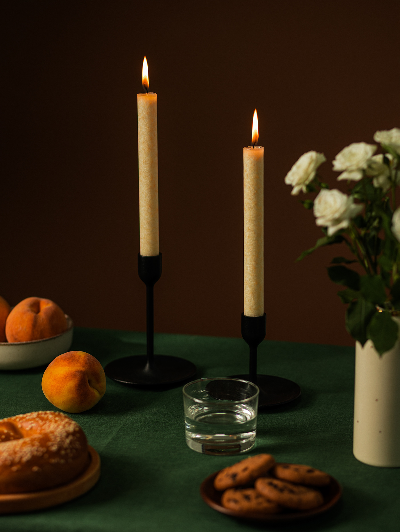 product brand Product Photography candle green served Tablecloth