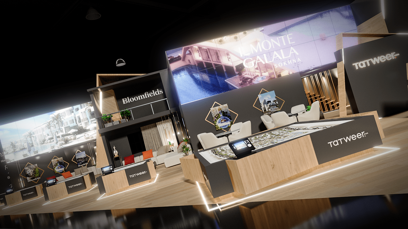 booth Exhibition  Stand Exhibition Design  3D Render vray exhibition stand booth design expo