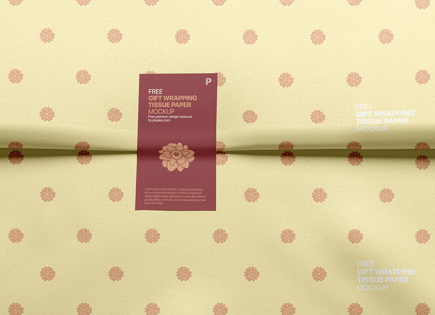 branding  design etsy free gift wrapping sheet Mockup pattern design  psd template surface design wrapping tissue paper