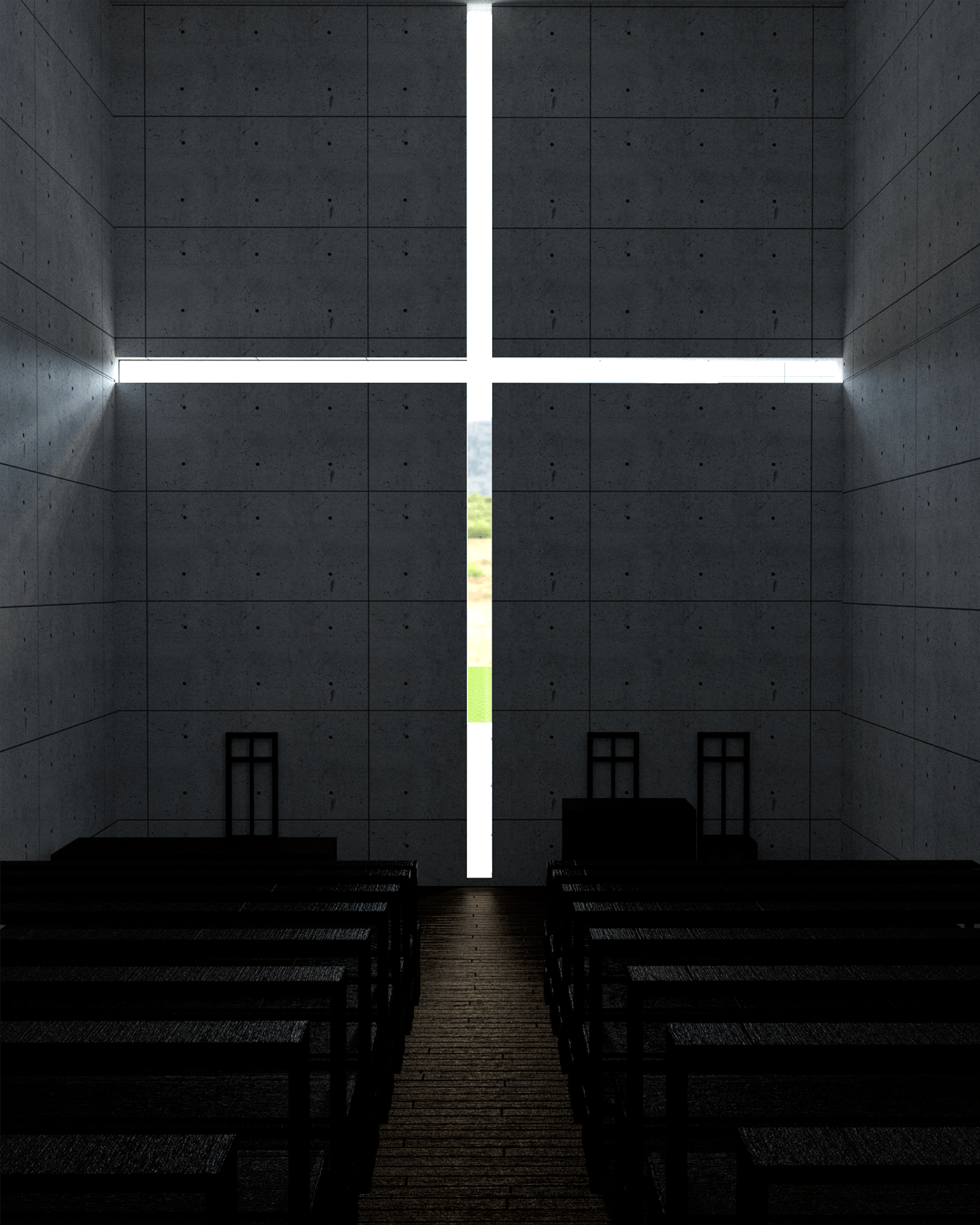 architecture archviz Iglesia church arquitectura Render CGI vray Architecture Photography Tadao Ando