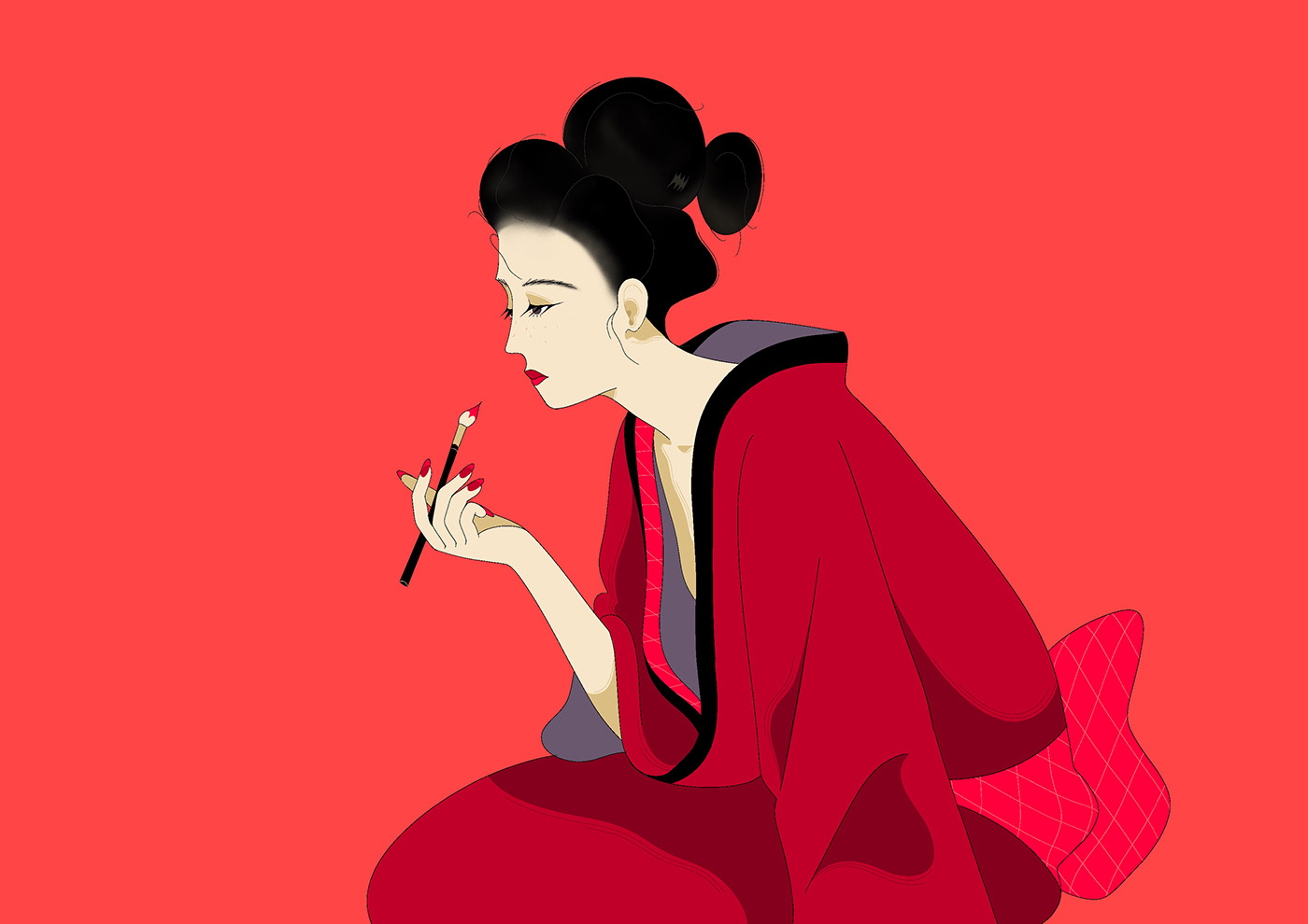 estampe geisha japan