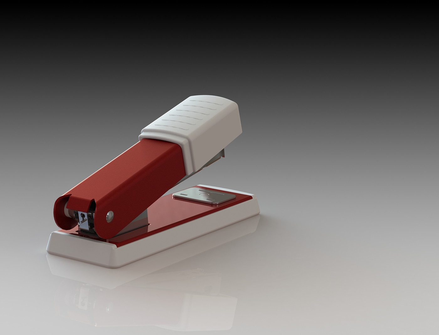 3D modelling stapler Render Exploded view