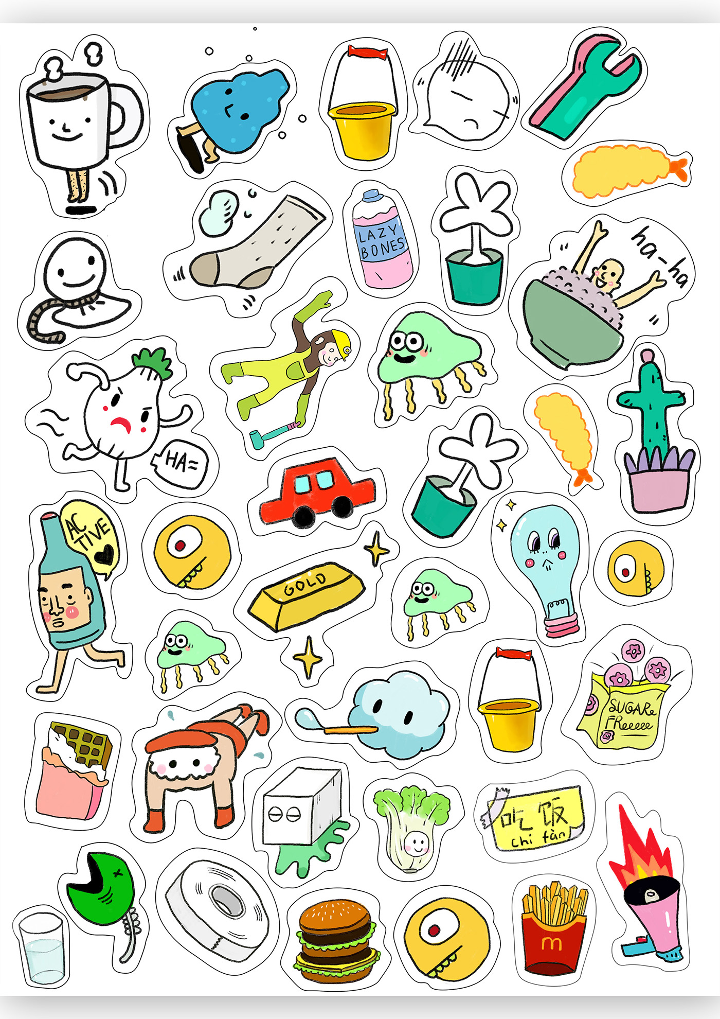 small stickers on Behance