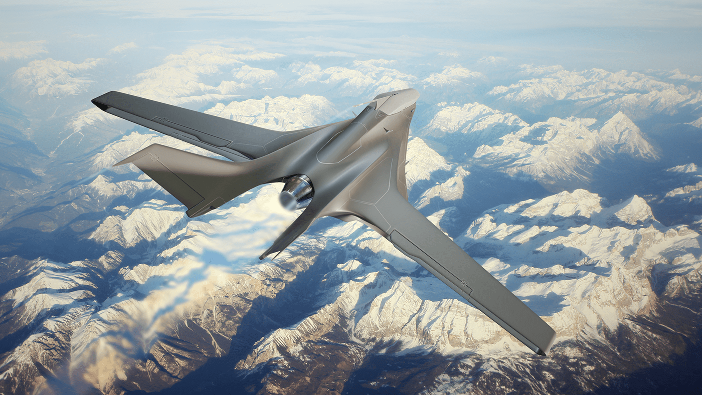 aviation drone Military 3D concept design game Scifi art Jet