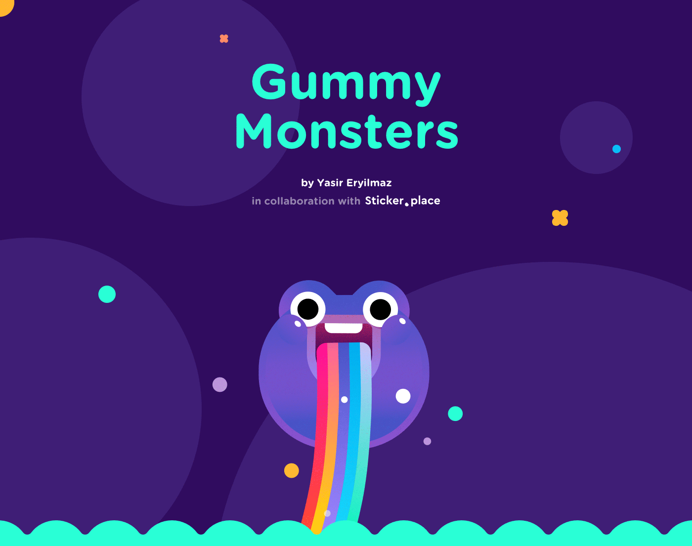 gummy monsters stickers stickerplace Emoji ios rainbow