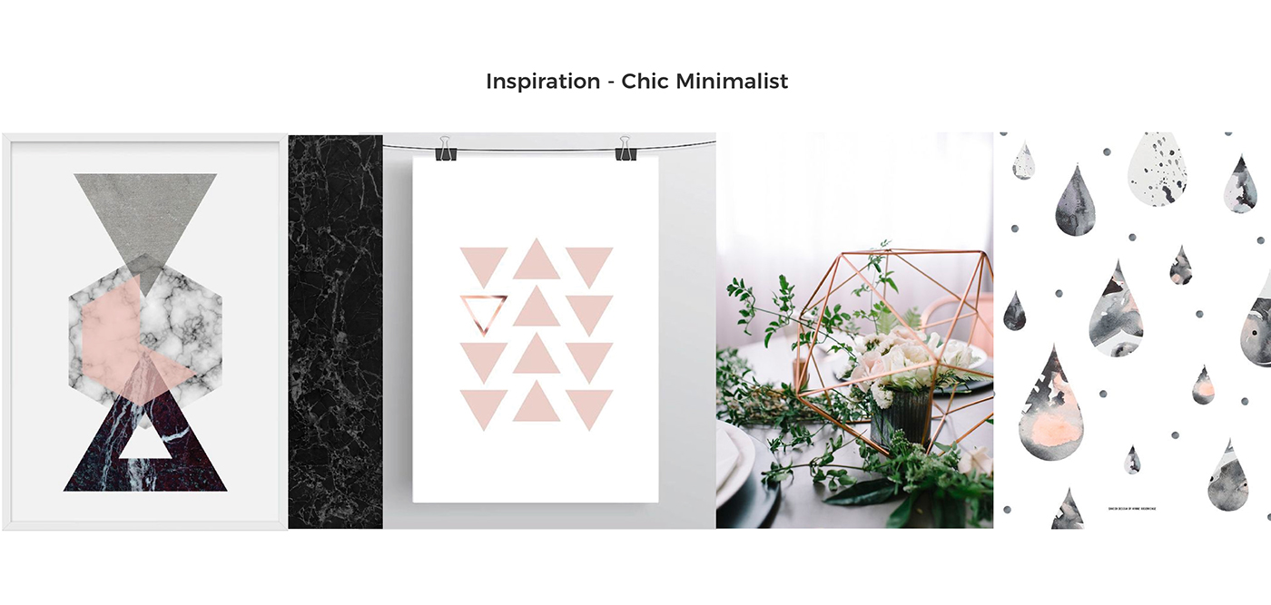 design brand logo identity Business Cards process minimalistic geometric Rose Gold Marble