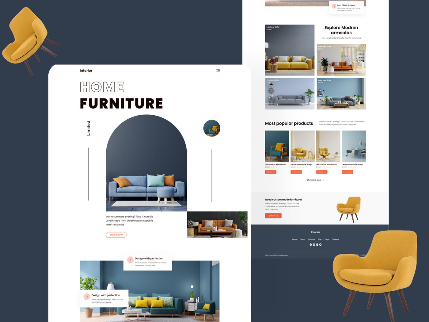 Figma furniture Furniture Website design landing page UI/UX Web