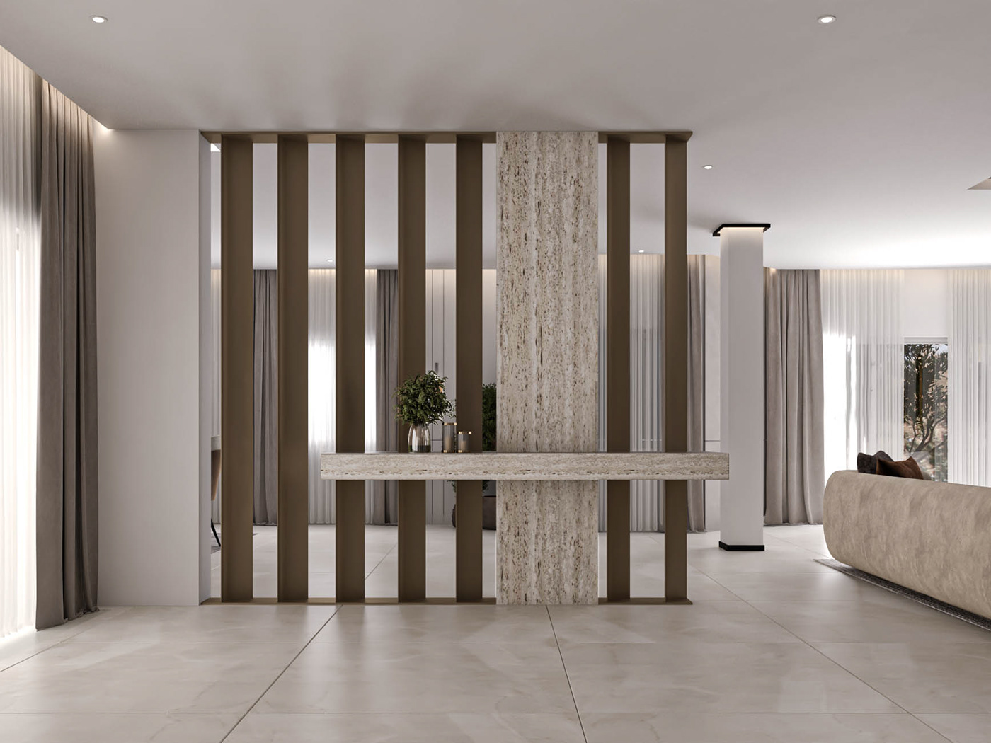 modern living room dining CGI Render luxury kitchen visualisation 3dvisualization Вилла