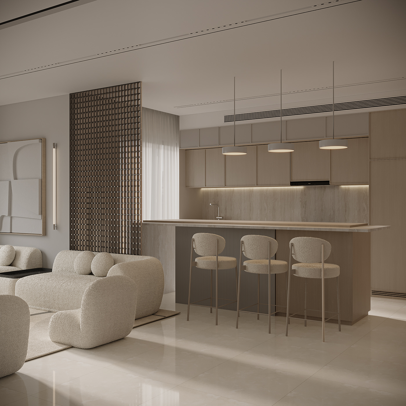 interior design  architecture Render modern visualization 3ds max minimal living room kitchen bedroom